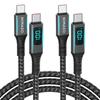 Кабель NIMASO USB C Type C PD с LED-экраном вывода, для быстрой зарядки, Type C USB C к USB C, совместимый с iPhone, MacBook, iPad, Galaxy