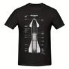 Мужская винтажная футболка SpaceX Starship SN15 с техническим рисунком, футболка с круглым вырезом, характеристики ракеты SpaceX, повседневная футболка на все сезоны