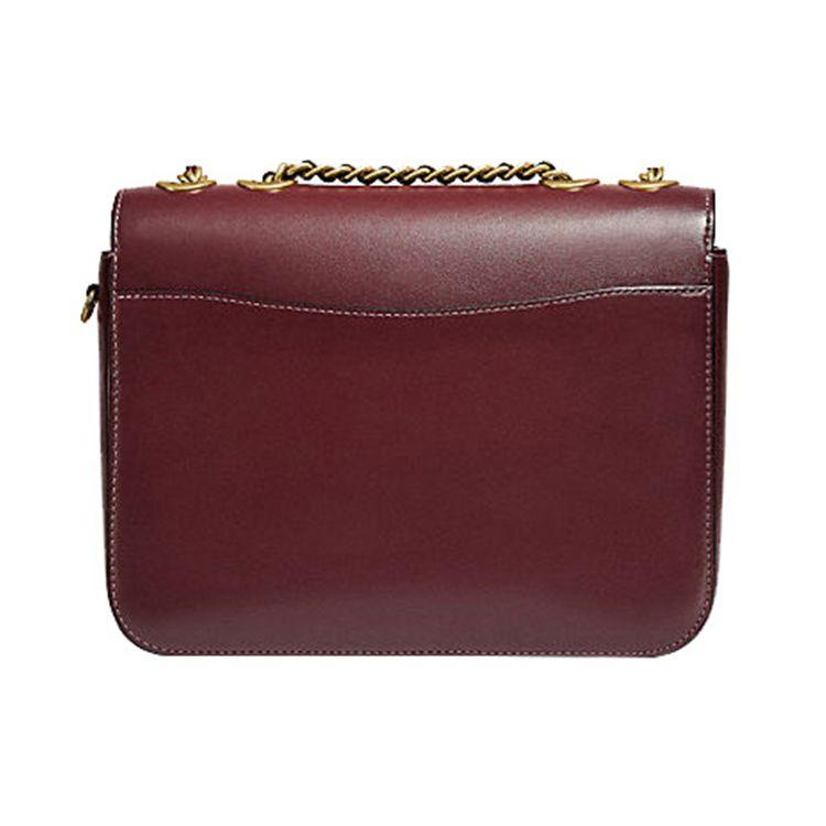 Coach Madison 23 Glossy Flap Chain Leather Small Square Crossbody Shoulder Bag Women Bags Burgundy 5211-B4WN