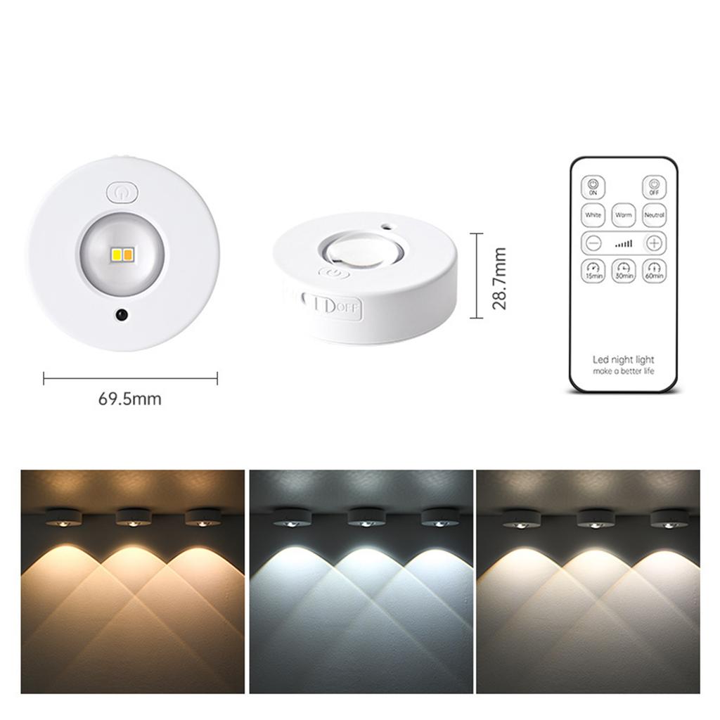 Rechargeable LED Cabinet Light Magnetic Wine Cabinet Wardrobe Light Remote Control RGB Ice Ball Light Free Wiring Big Cat Eye Light