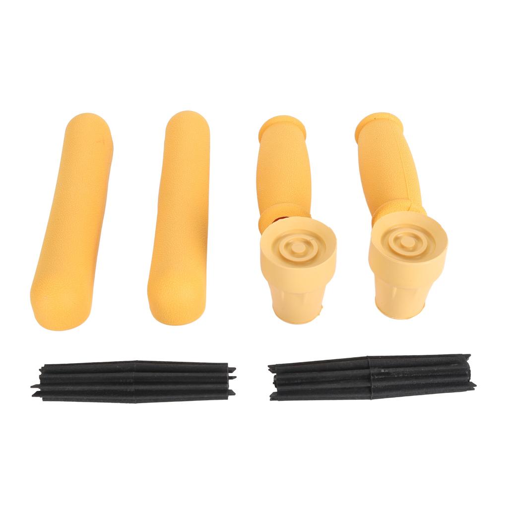 Crutch Pad Set Soft Rubber Hand Grip Underarm Pad Non Slip Tip for Aluminum and Wooden Crutches