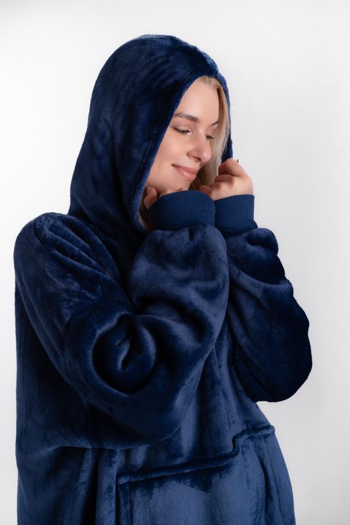 Kocobluza Tv Blanket Hooded Sweatshirt Long Women' Men' Soft Bathrobe Unisex