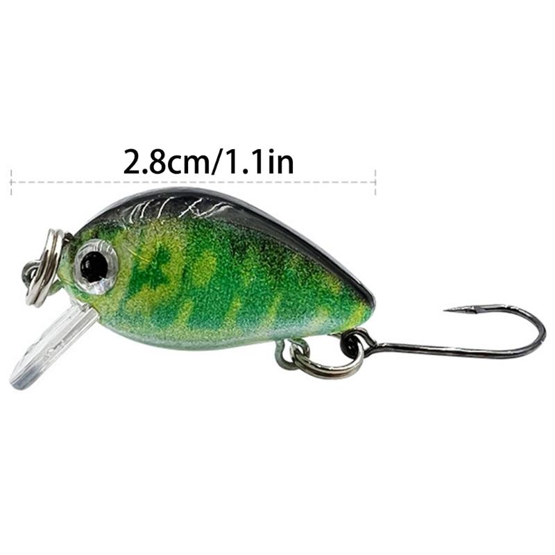 Crankbait Fishing Lures, 1.1Inch 2.8cm Bionic Fishing Lures, Fishing Hard Baits Topwater Lures Trout Bass Fishing Lures