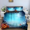 Halloween Horror Pumpkin King Queen Duvet Cover Night Witch Bedding Set Bat Moon Quilt Cover 2/3Pcs Polyester Comforter Cover