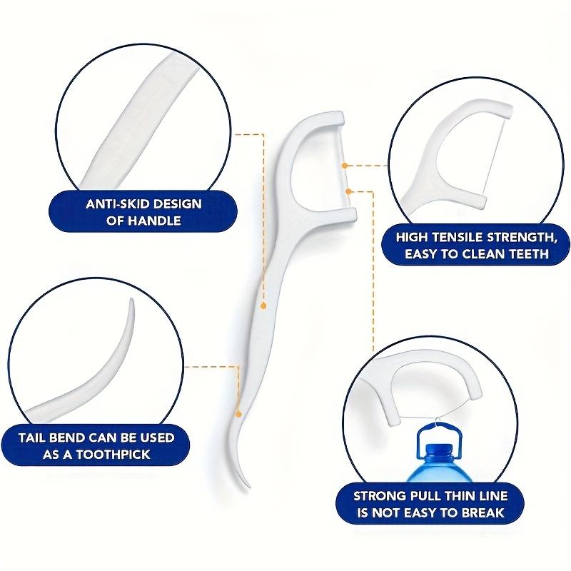 50 шт. зубной нити в герметичной коробке для хранения. Портативная одноразовая зубная нить для ухода за полостью рта, необходимая вещь для ежедневных путешествий.