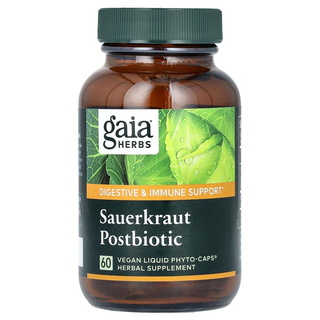 Gaia Herbs, Sauerkraut Postbiotic, 60 Vegan Liquid Phyto Capsules