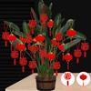 20Pcs/Pack Festival Party Decor Scene Layout Supplies Red Lanterns Mini Flocking Chinese New Year Bonsai DIY New Year Pendant