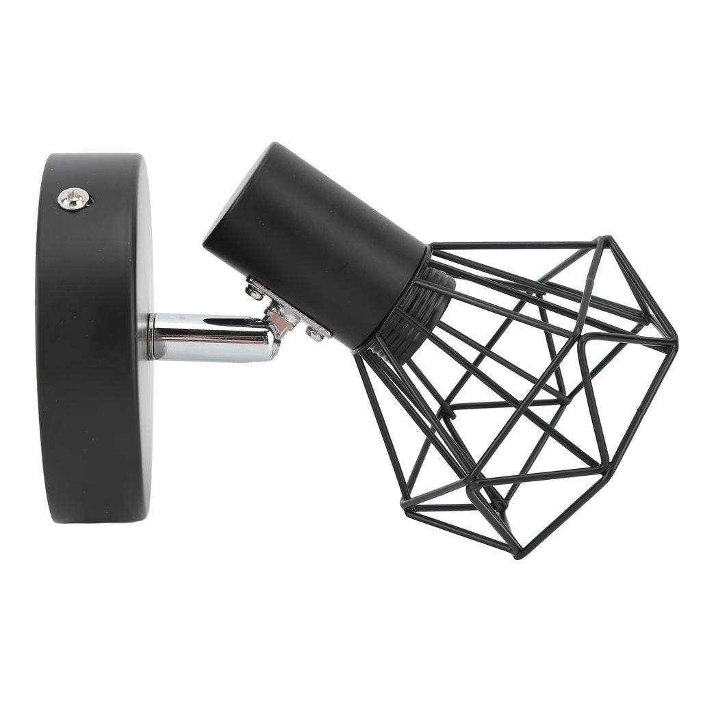 Adjustable Lamp Holder Industrial Black E14 Wall Mounted Light Bulb Holder for Bedside Reading