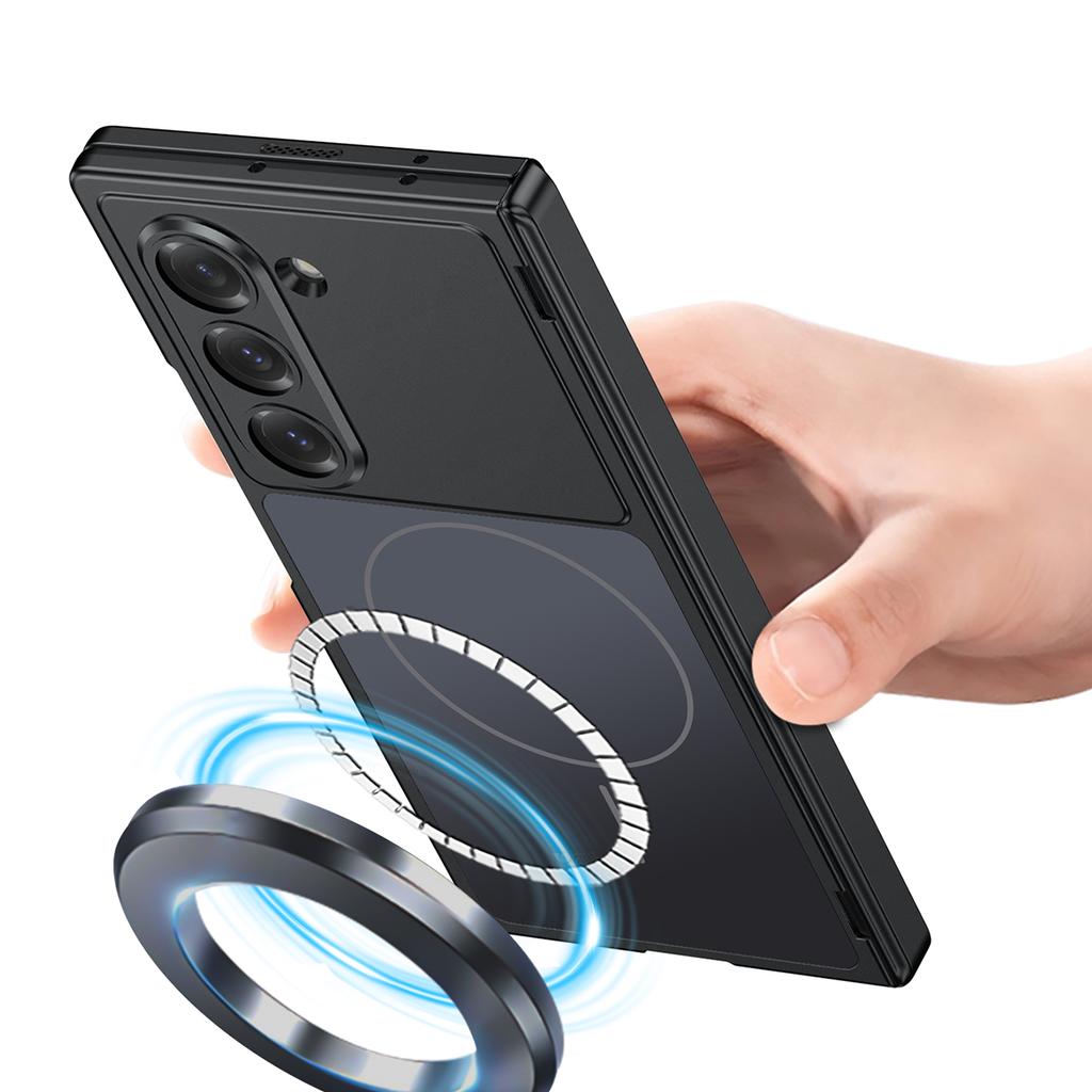 Чехол для телефона Magsafe для Samsung Galaxy Z Fold 7 6 FoldМатовый шарнир с зеркальной пленкой Всесторонний противоударный защитный чехол