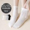 5 Pairs of Female Spring and Summer Pure Cotton Deodorant Mesh Breathable Sweat Absorbing Tube Socks