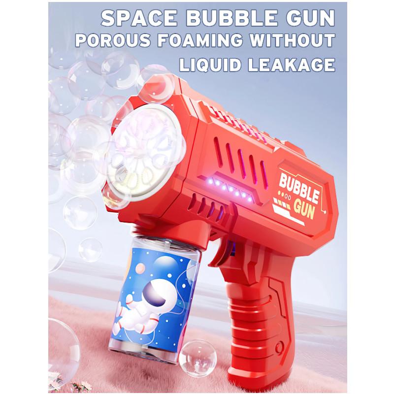 Ручной световой пистолет для мыльных пузырей на 10 отверстий, полностью автоматический электрический пистолет для мыльных пузырей, детские игрушки без батареек и мыльной воды