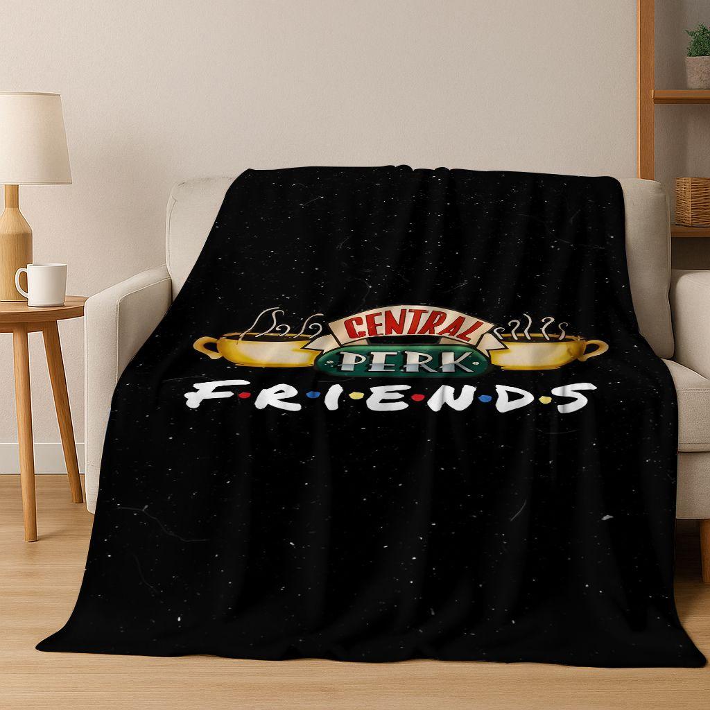 Классическое одеяло из фланели Central Perk из сериала Друзья, Уютное мягкое плед-покрывало для дома, спальни, кровати, дивана, пикника, офиса, Подарок, Ребенок