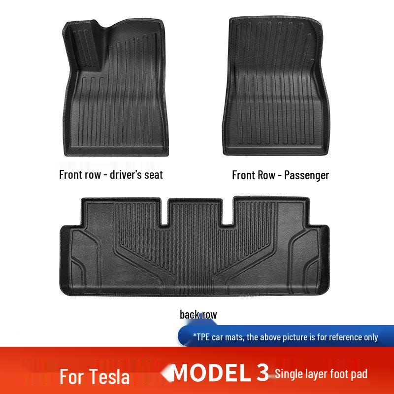 Custom TPE Floor and Trunk Mats for Tesla Model 3 Refresh Edition (Compatible with 25 Models)