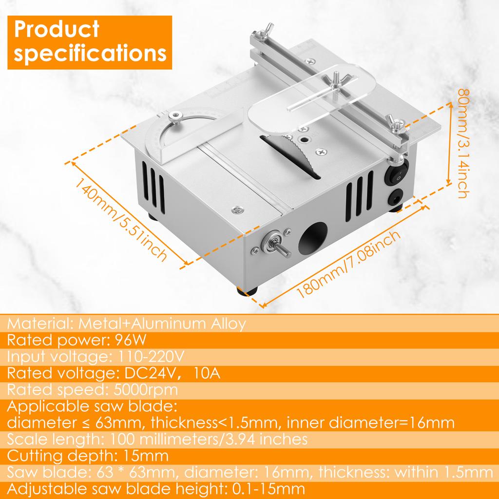Мини Электрическая Настольная Пила 7-ступенчатая Регулируемая Маленькая Бытовая DIY Режущая Машина Настольная Пила для Резки ПХБ Акрила Дерева