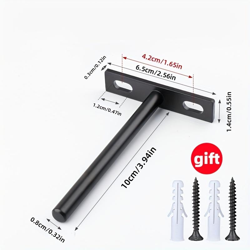 2pcs T-Shaped Invisible Shelf Bracket Hidden Suspension Shelf Bracket Thickened Hidden Bookshelf Wooden Board Fixing Rack