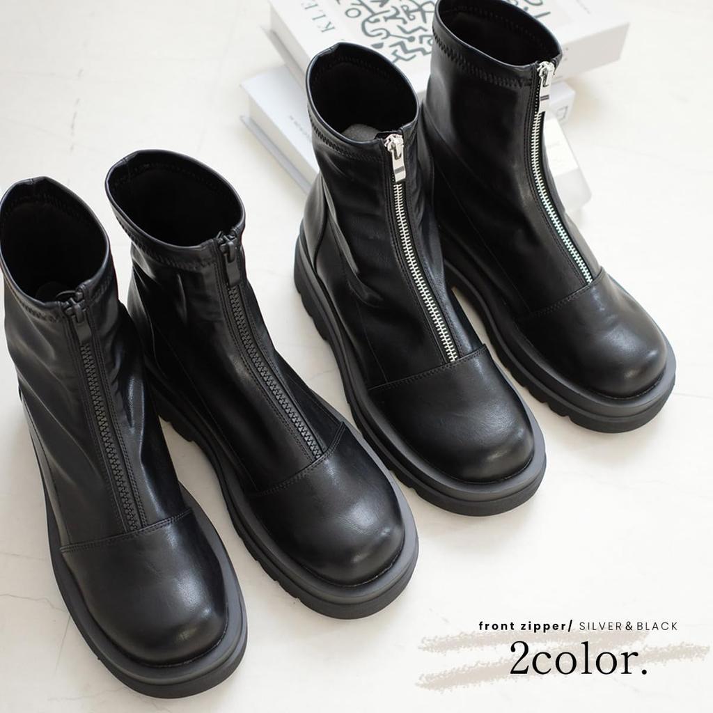 Ботинки Short Track SH214 Black [AmiAmi], Ботинки с толстой подошвой, Ботинки с толстой подошвой, Женские ботинки, Черный, Подошва, (L (24,0 см), (Гладкий; плавный))