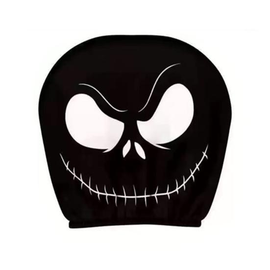 Skull Car Headrest Covers Spooky Print Auto Seat Head Rest