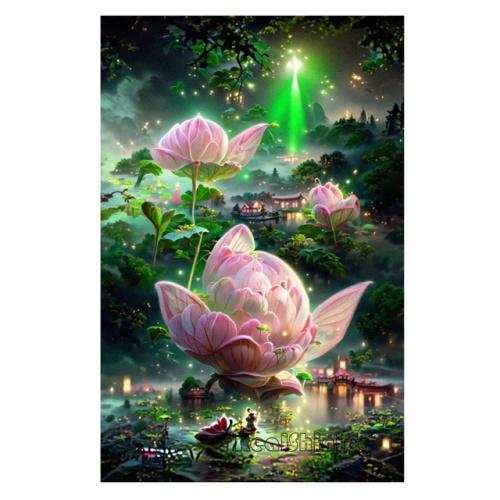 Diamond Painting Romantic Pink Flower House Castle Scenery Diamond Mosaic Embroidery Rhinestone DIY Princess Bedroom Decor S403