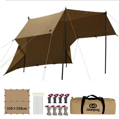 GOGlamping Square Tarp TC Square Tarp Polycotton Bonfire Safe Loops и специальная водонепроницаемая лента 500 мм Водонепроницаемый водоотталкивающий светильник