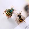 Vintage Fashion Bee Insect Brooch Colorful Enamel Crystal Rhinestone Animal Brooch For Women Men Statement Jewelry