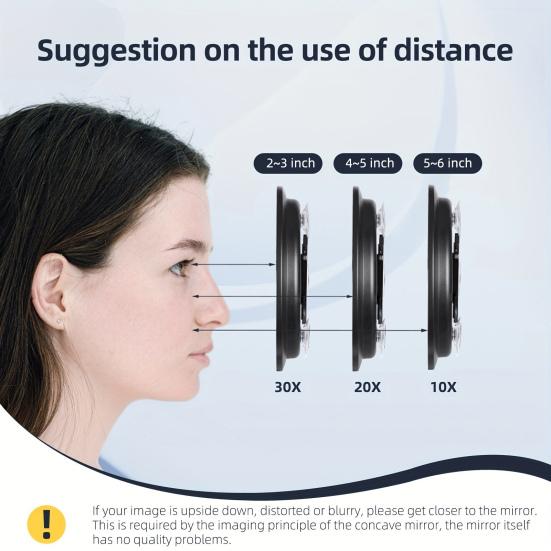 Увеличительное зеркало 15 см 30X с пинцетом, тремя присосками, портативное настенное крепление для путешествий, портативное, для мужчин и женщин, увеличенное косметическое зеркало для макияжа