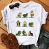Kawaii Cartoon Avocado Short Sleeve T-Shirt Women Casual Graphic Tops Female Tee Summer T-Shirts
