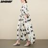 DIMANAF 2023 Women Dress Summer Sundress Linen Beach Holiday Print Pattern Fashion Lady Vestidos Loose Casual Maxi Dress Oversize