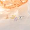 Square Diamond Earrings for Women, Sweet Earrings for Small and Cute Mini Flowers, Simple and Versatile