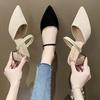 Fashion 2025 Summer New Fashion Fashion Two-wear Comfortable Sandals Pointed Toe Thick Heel Sexy Elegant Fashion Slippers