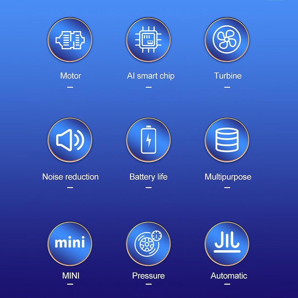 Накачиватель шин, воздушный компрессор, автомобильный многоцелевой электрический шинный насос, автоматический адаптер питания с цифровым дисплеем, манометр