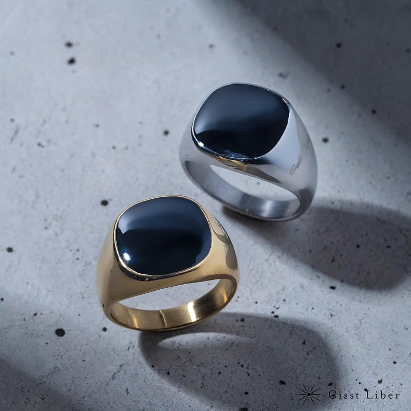 [Cisst Liber] Signet Ring Mens Ring Ring Ring Men's Seal Stand Seal Stand Ring Signet Surgical Stainless Steel Stainless Silver No. 15 ~ No. 16