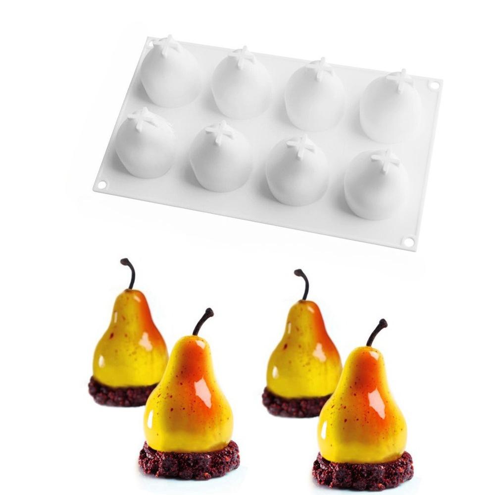 Фруктовая серия Манго Груша Форма для выпечки Муссовый торт Силиконовая форма Десерт Выпечка Антипригарная Прочная Легко моется Французский торт Украшение