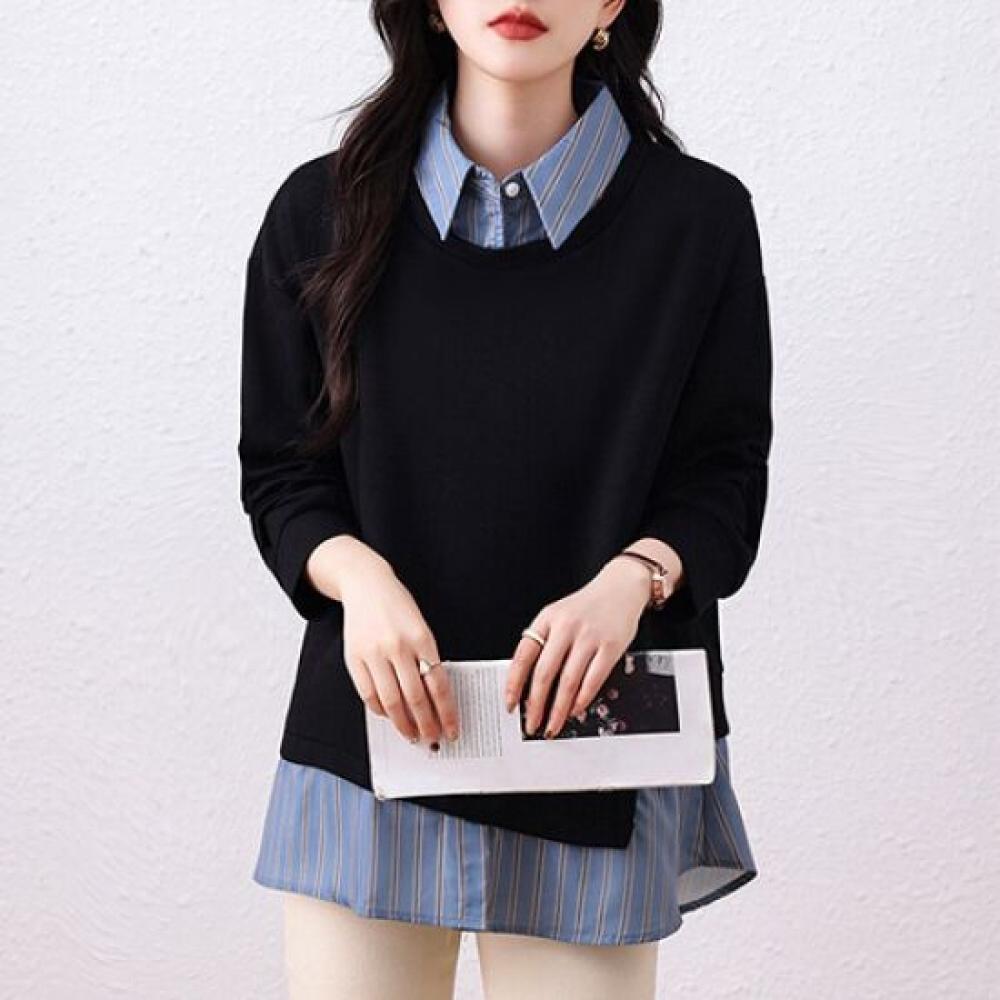Navava NT2025 2in1 Layered Collar Long Sleeve T shirT