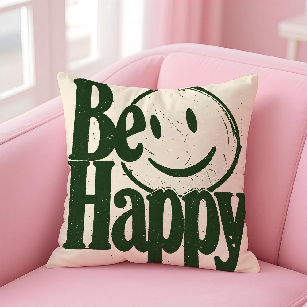 Casual daily Minimal English letters Cushion Cover Linen Pillowcase Cover Soft Decor for Sofa Home Room