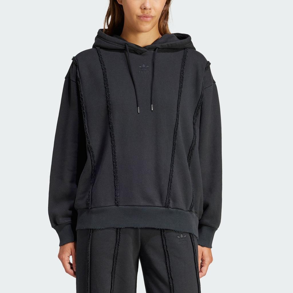 Adidas Originals Distressed Hoodie Women Tops Black IY9025