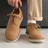 Брендовая мужская удобная рабочая обувь на шнуровке с низким вырезом, повседневная кожаная обувь, осенняя мода, новая толстая подошва, нескользящая повседневная спортивная обувь