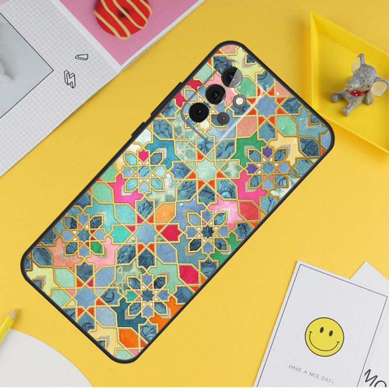 Марокканский узор Для Samsung Galaxy A14 A34 A54 A12 A32 A52 A51 A71 A53 A33 A13 A15 A25 A35 A55 Чехол для телефона