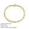 EManco 4mm 6mm 8mm Chain Figaro Bracelet 14K Gold Plated Stainless Steel Jewelry for Women