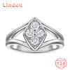 Lindon Classic 925 Sterling Silver  Zircon Ring Ladies Jewelry Wedding Promise Party Gift