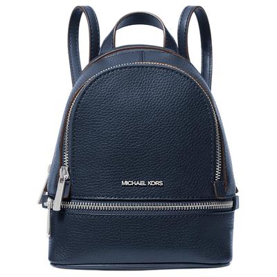 Rhea Design Мини-рюкзак из кожи на молнии Женский рюкзак Синий 35T5SRAB0L