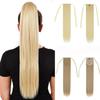 Straight Synthetic Long Silky Ponytail In Hair Extension High Temperatur Fiber