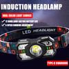 3000mah High Power Strong Light Headlight Multifunctional Type-c Charging LED Fishing Light Charging Long Range Induction Headlight