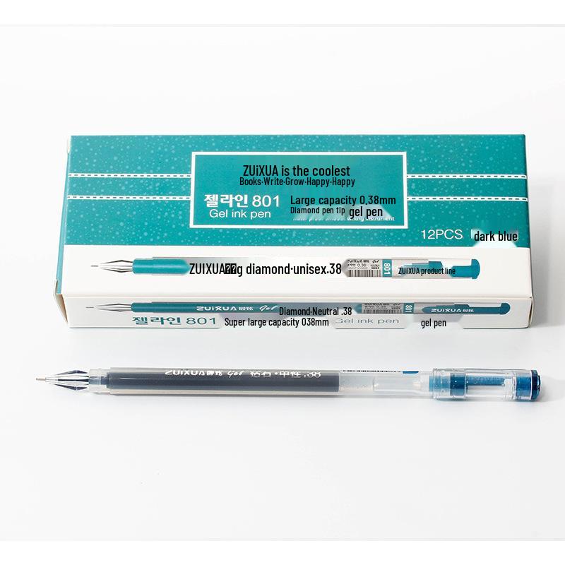 Бриллиантовая шариковая ручка, перьевая ручка большой вместимости, 0,38 мм черные чернила для офисного или студенческого использования