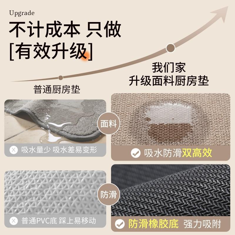 Kitchen Corner Mat Oil Absorbent Non Slip Washable L Shape Rug Home