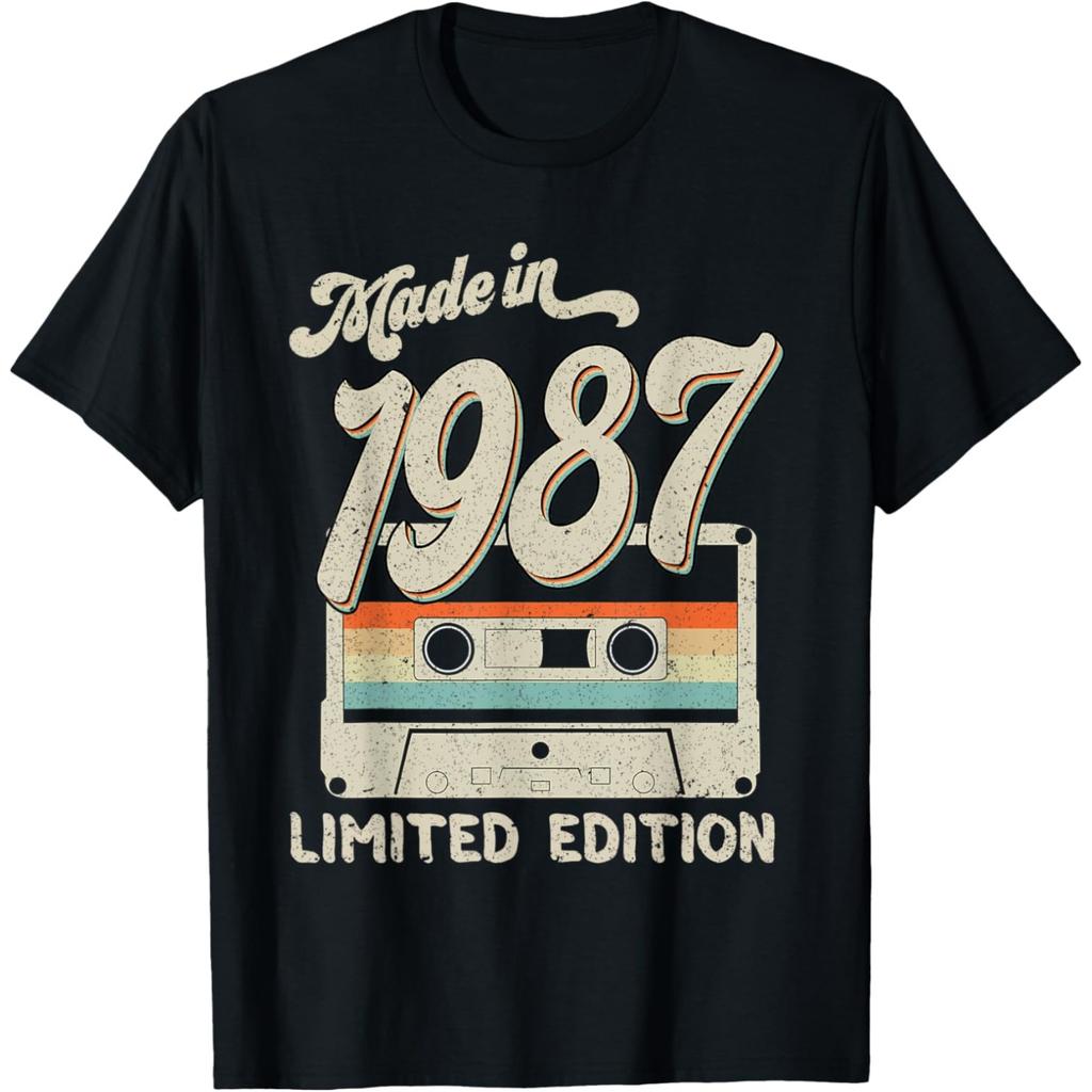 Винтажные футболки 1987 года в честь 38-летия, мужские и женские, с юмористическим принтом, в стиле стритвеар, с коротким рукавом, унисекс, свободного кроя.
