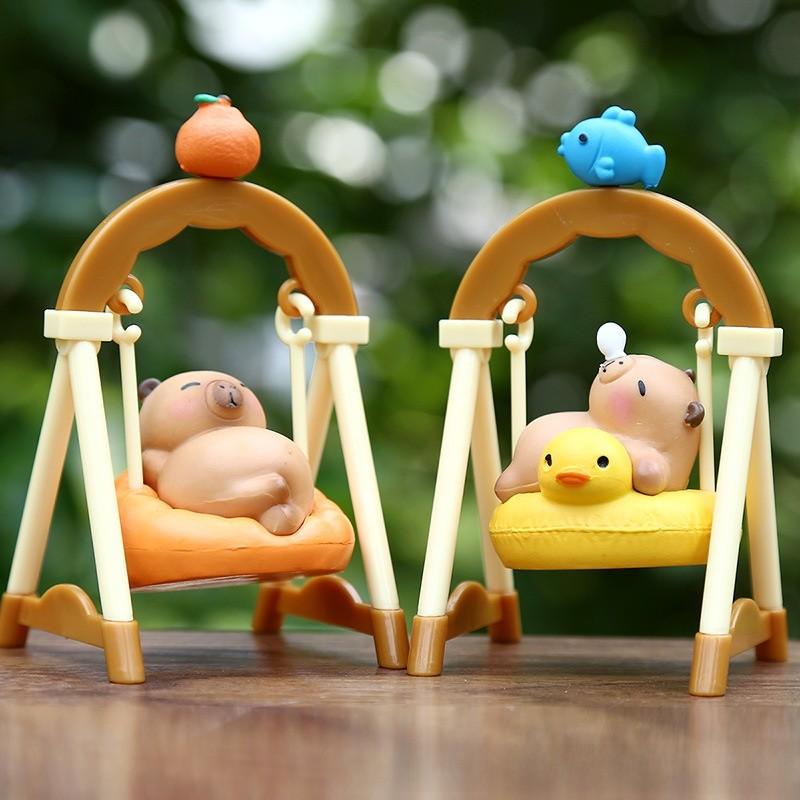 Capybara Swing Model Pvc Animal Toy For Home Or Office Display Collectors Item
