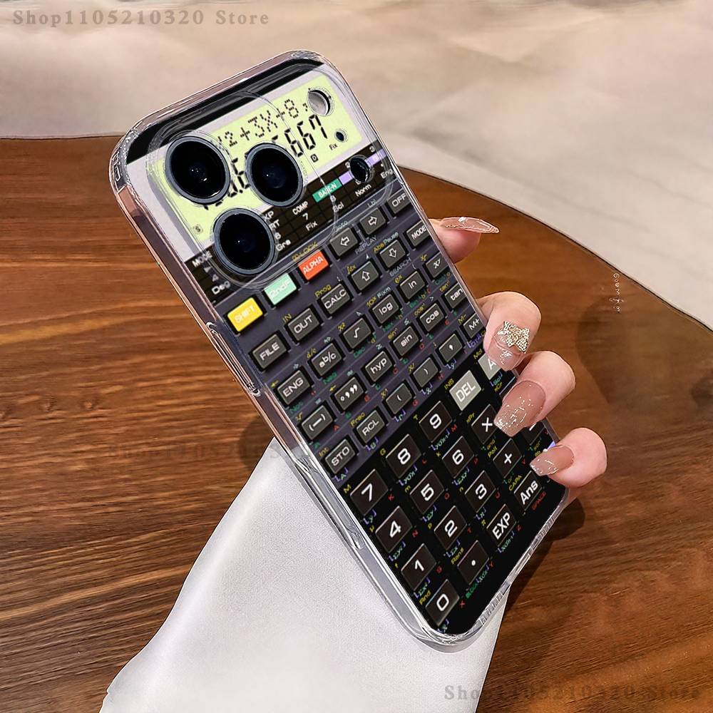 Чехол для телефона iPhone 17 16 15 14 13 12 11 Pro Max Plus Mini с принтом «Художественный калькулятор», прозрачный, с полной задней крышкой, силиконовый, мягкий