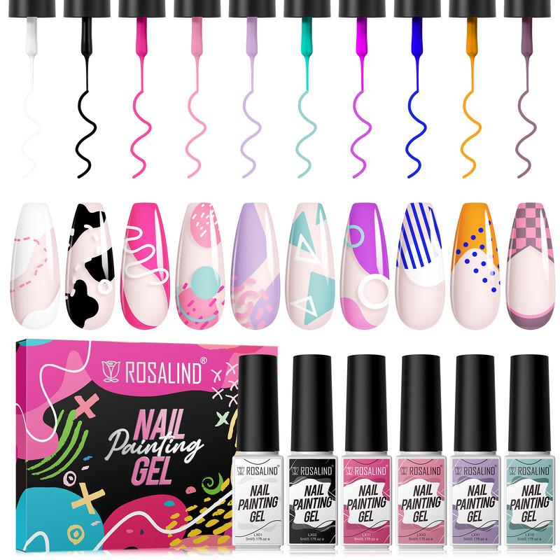 ROSALIND 5 мл гель-лак для рисования ногтей Art Liner лак для ногтей блестящий гель-лак для ногтей «сделай сам»
