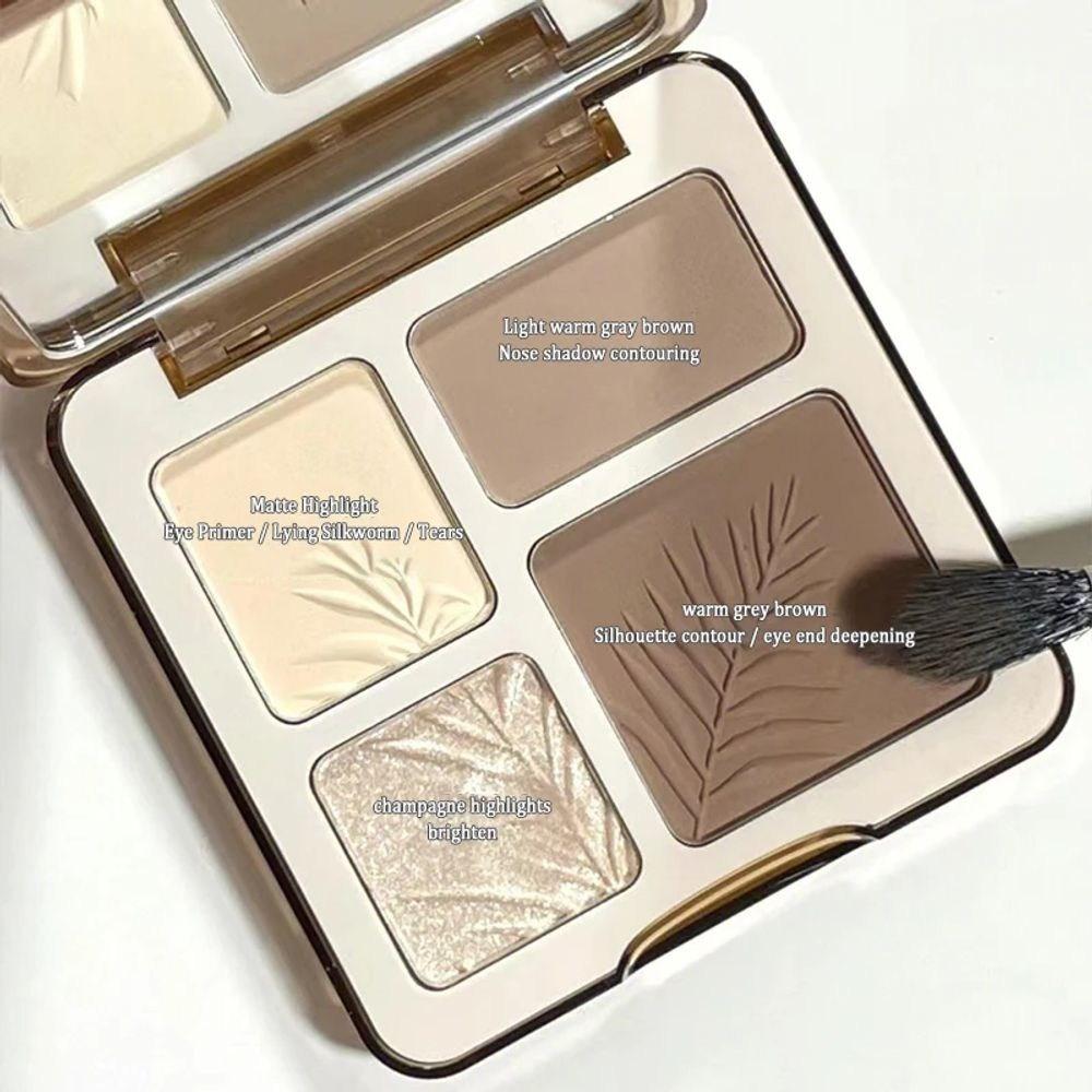 Matte Highlighter Bronzer Palette Makeup Contour Powder Natural Three-dimensional Nose Shadow Pigment Blusher Palette Cosmetics, 01 01 Pink, 1 Piece