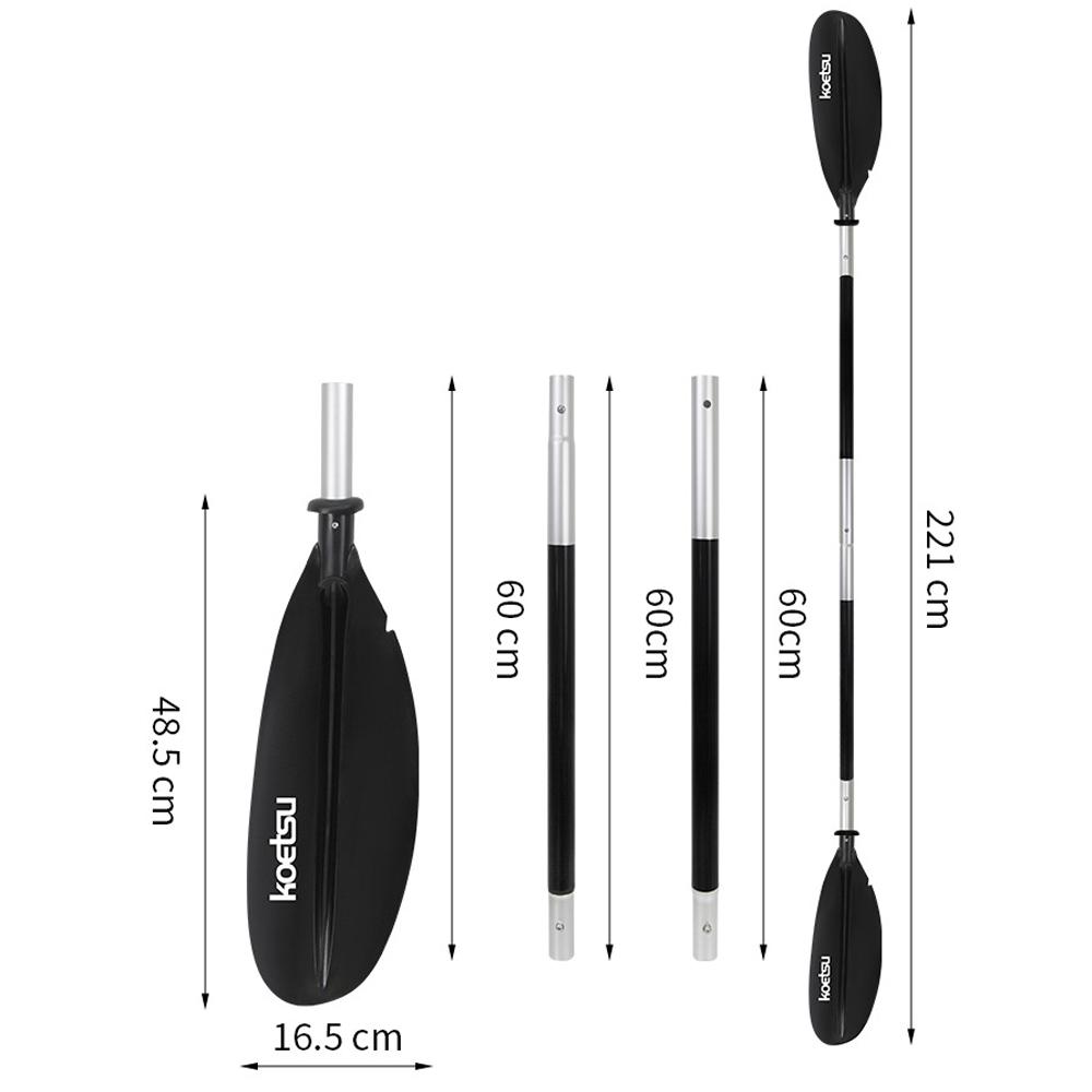 Four Sections Detachable Adjustable Kayak Paddles Aluminum Alloy Shaft Paddle Double Head Paddle